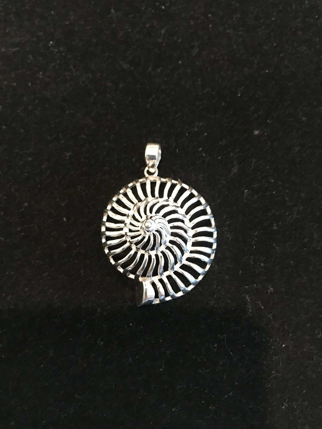 Sterling Silver Open Nautilus Shell Pendant