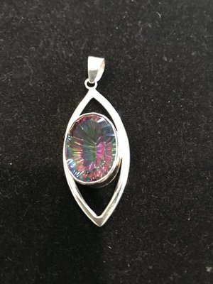 Sterling Silver Elegant Mystic Topaz Pendant