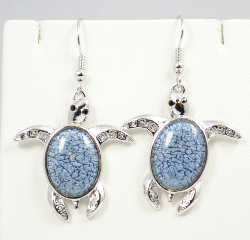 Sea Turtle Dark Blue Earrings