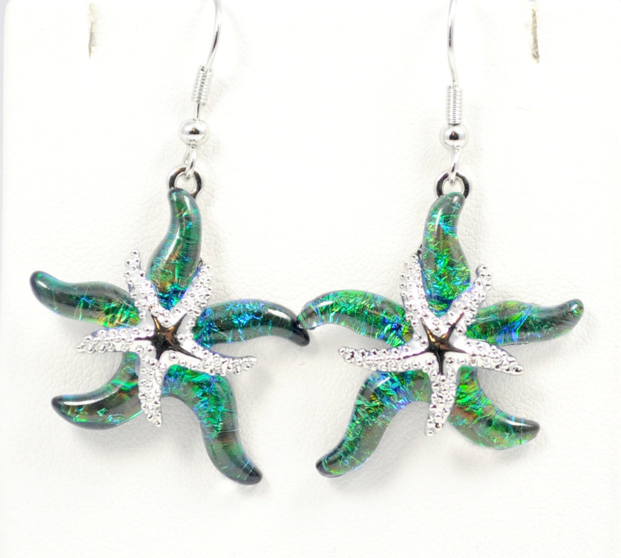 Starfish Green Earrings