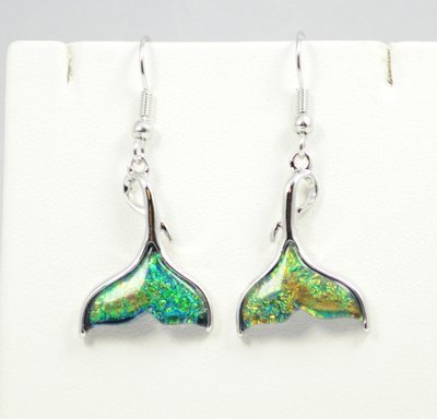 Mermaid's Tail Dark Green Earrings