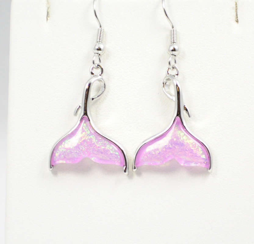 Mermaids Tail Beach Pink Earrings