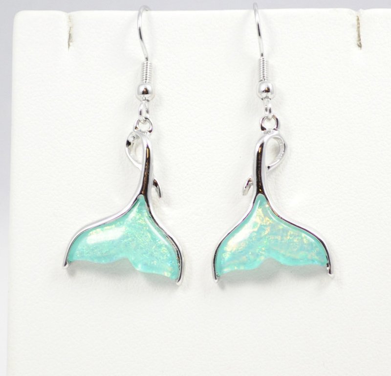 Mermaids Tail in Tropical Light Blue Earrings