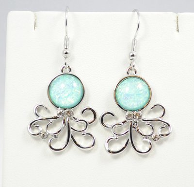 Octopus Light Blue Earrings