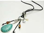 Leather Necklace With Turquoise Pendant