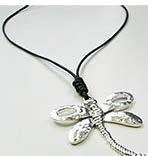 Leather Necklace With Dragon Fly