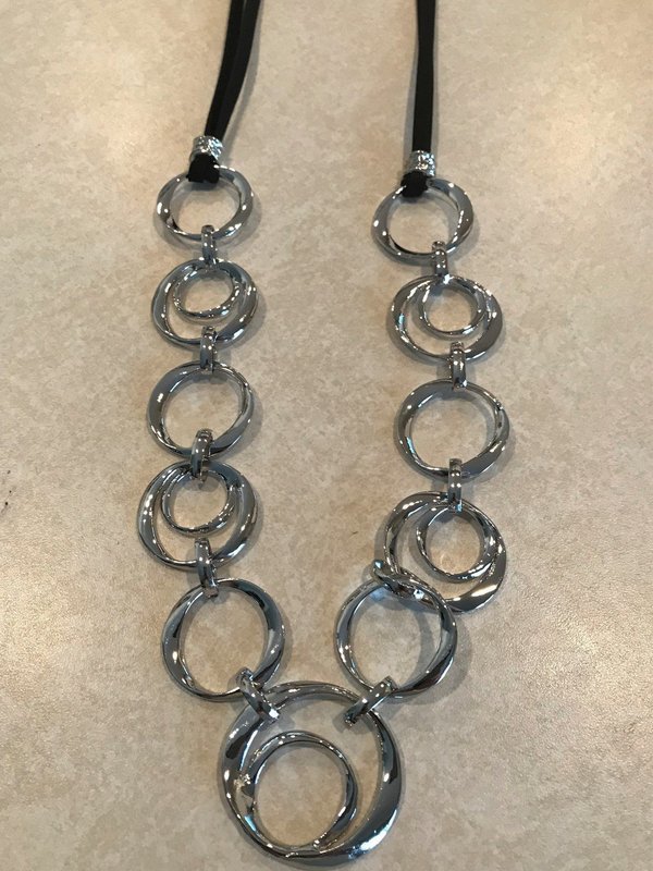 Leather Necklace With Small to Large Circles