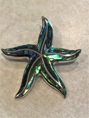 Sterling Silver Handmade Abalone Starfish Pemdant