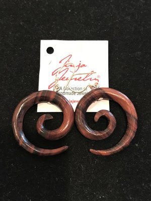 Sono Wood Spiral Earrings