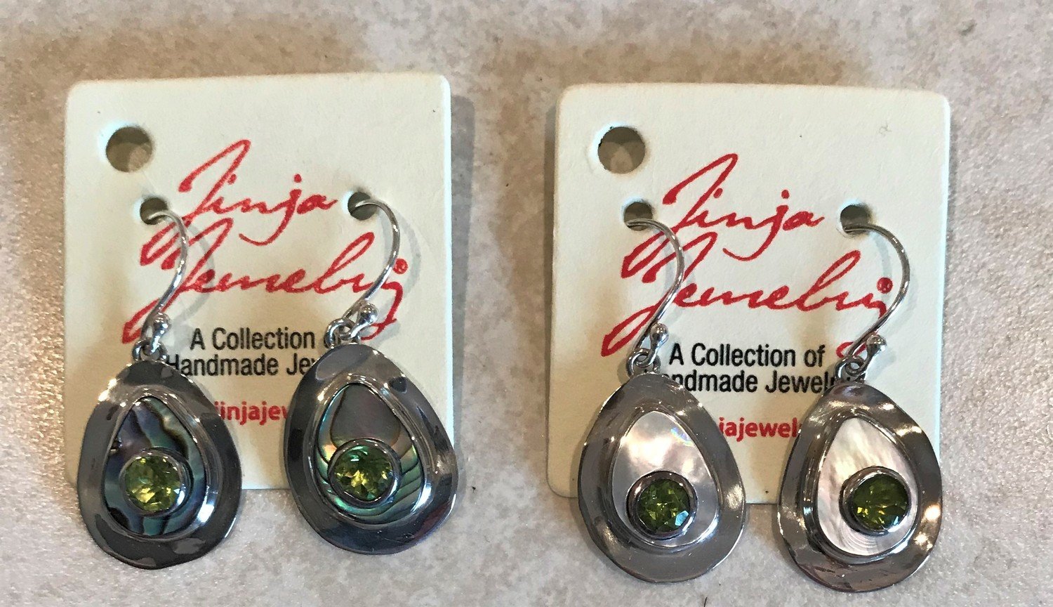 Sterling Silver Teardrop Stone Earrings