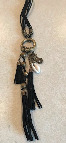 Boho Long Black Leather with Tassels