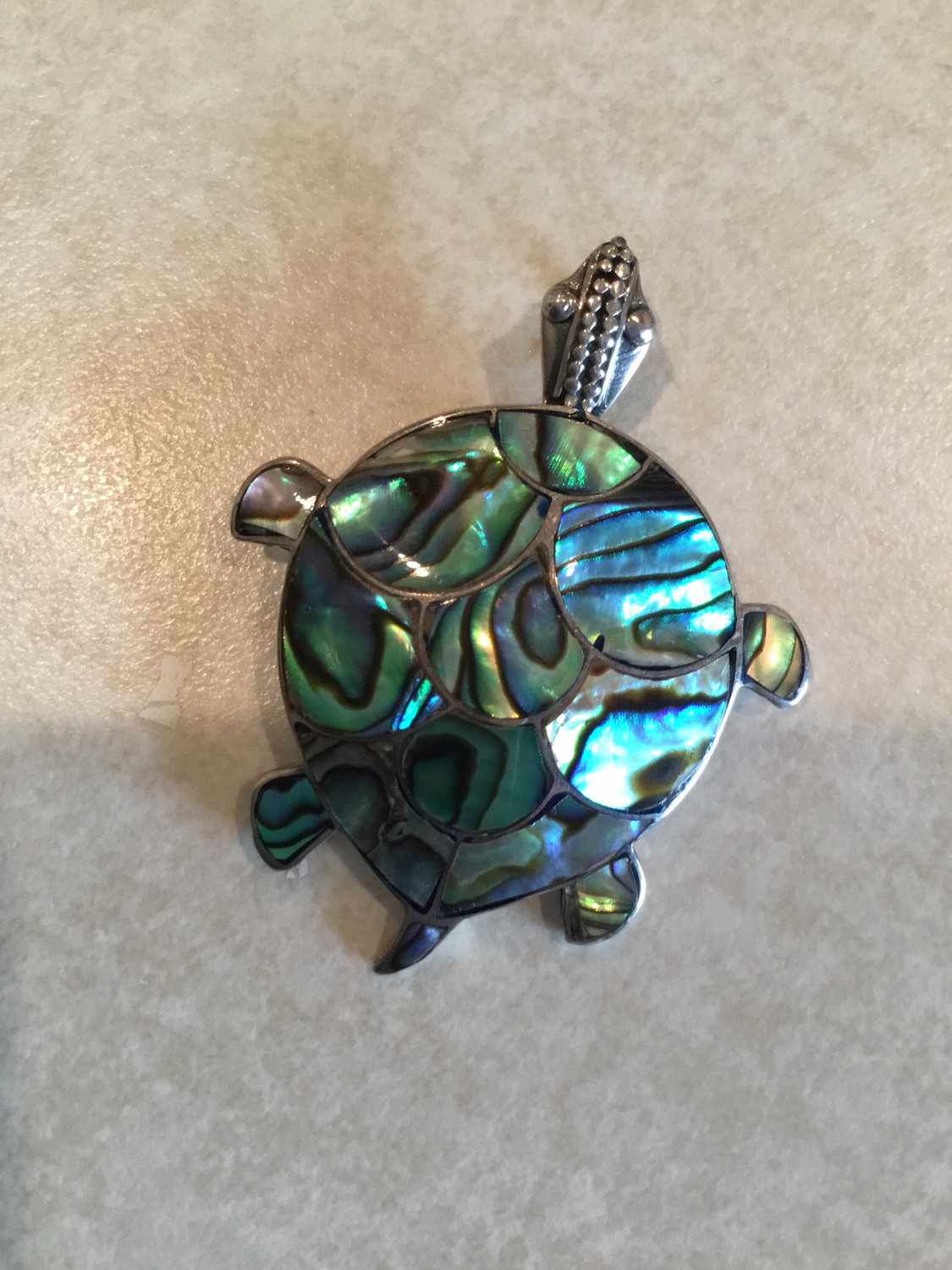 Abalone Handmade Turtle Pendant