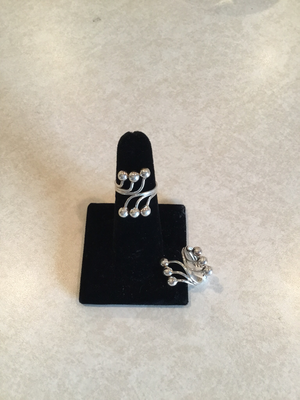 Sterling Silver Swirl Dot Ring 