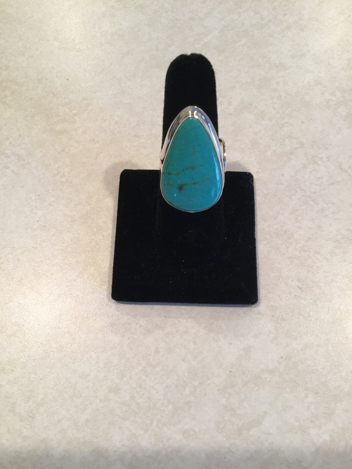 Sterling Silver Natural Green Turquoise Ring
