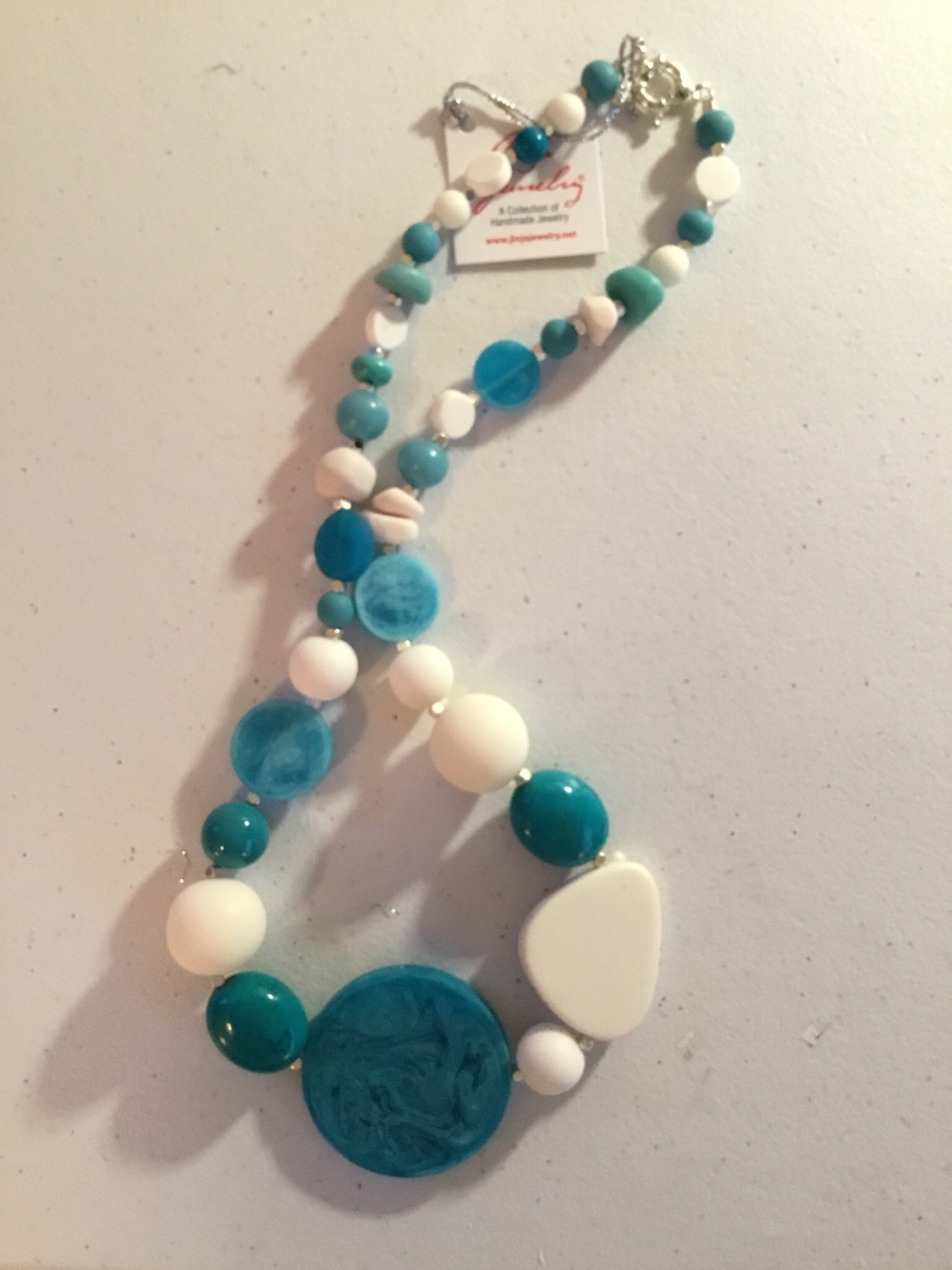 Turquoise and White Short Necklace