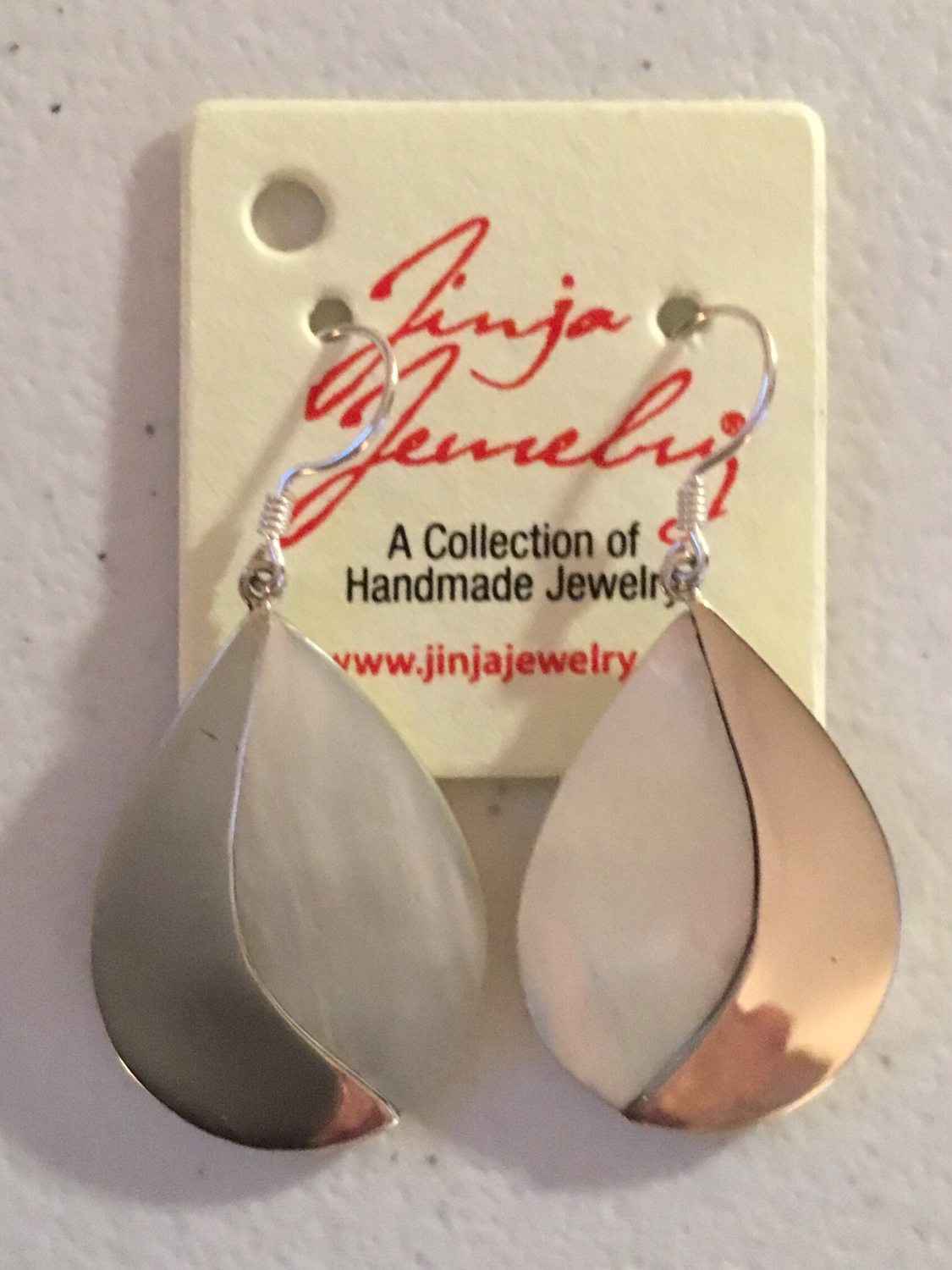 White Mother of Pearl Sterling Silver Earrings