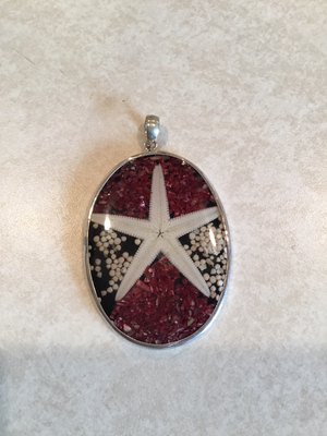 Sterling Silver Starfish Pendant in Sand