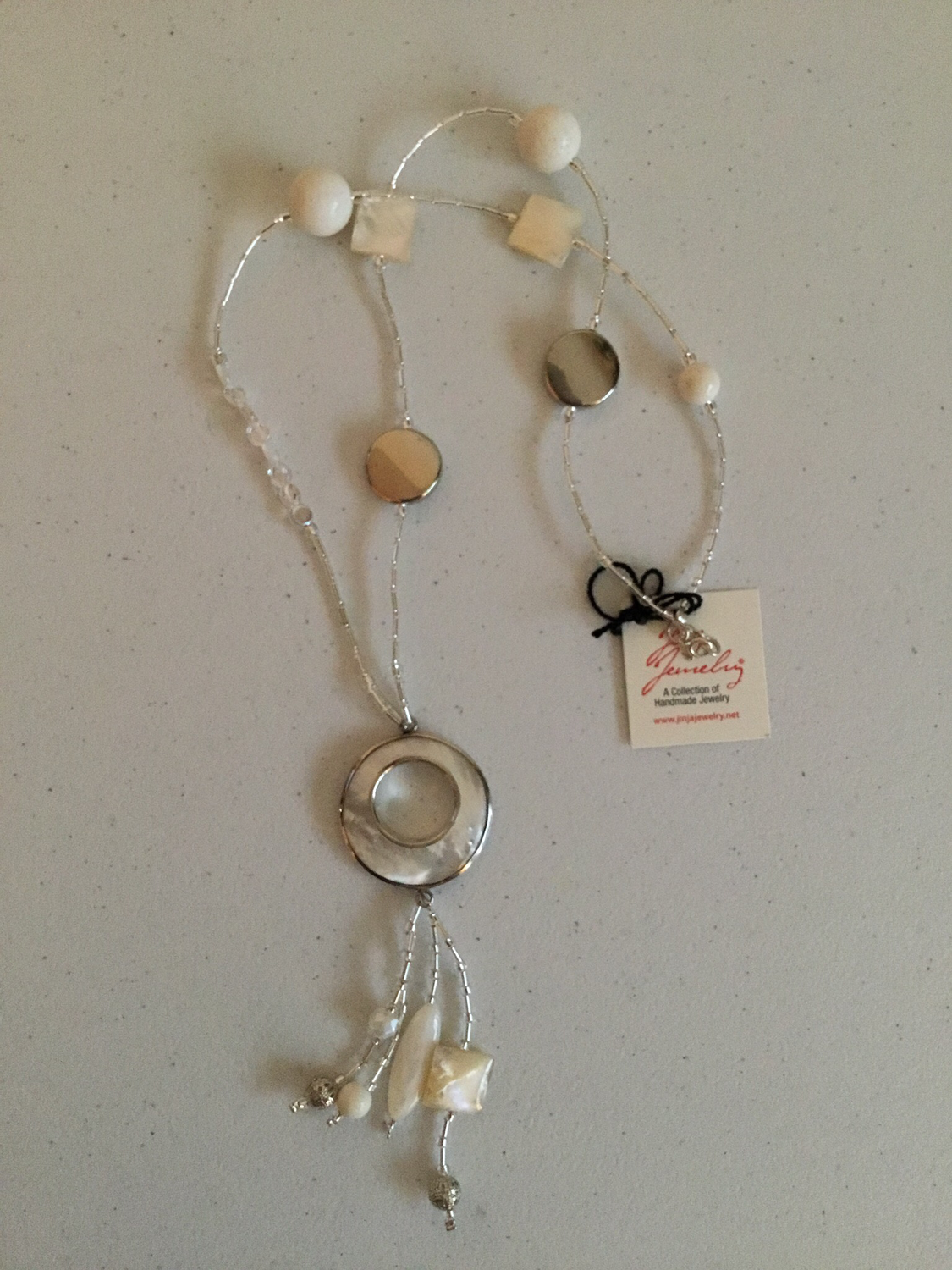 Sterling Silver Mother Of Pearl White Coral Necklace