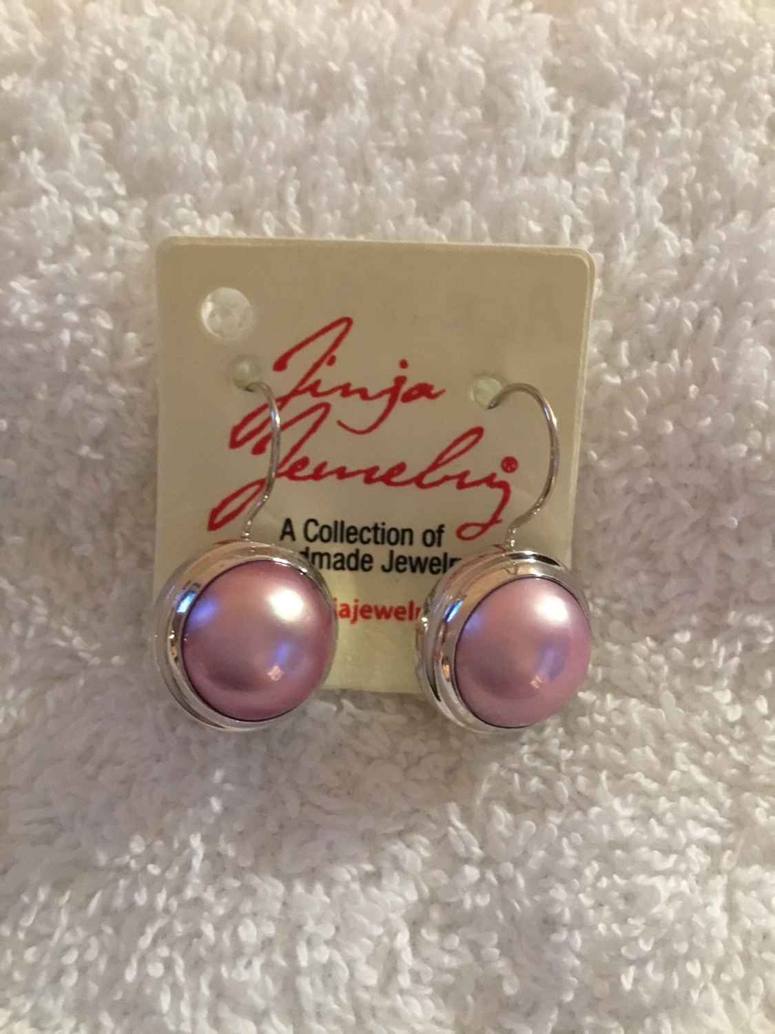 Sterling Silver Mabe Pearl Earrings Pink