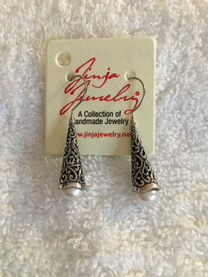 Sterling Silver Short Mabe Pearl Earrings