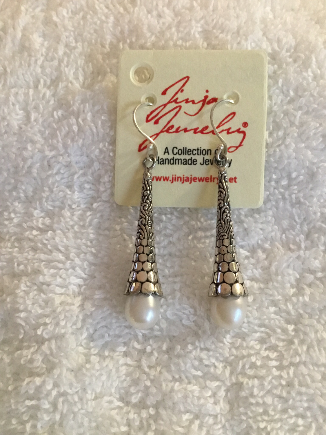 Sterling Silver Mabe Pearl Medium Earrings 