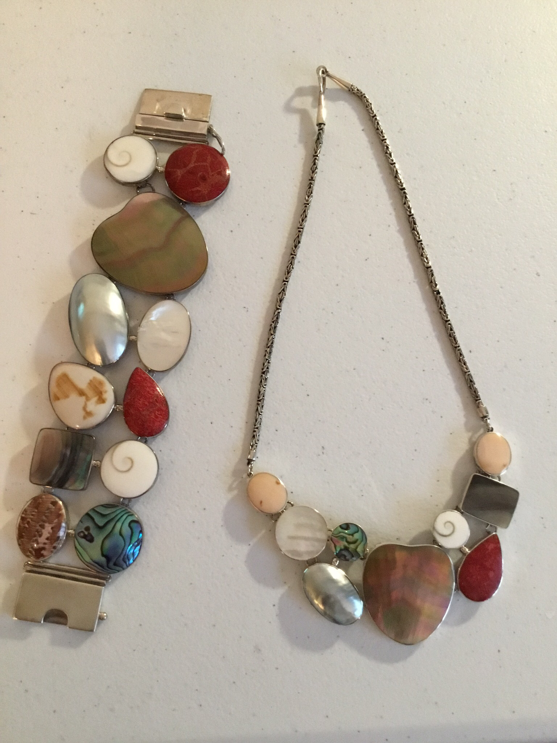 Sterling Silver Assorted Shell Bracelet 