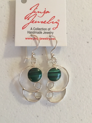 Sterling Silver Handmade Malachite Pendant 