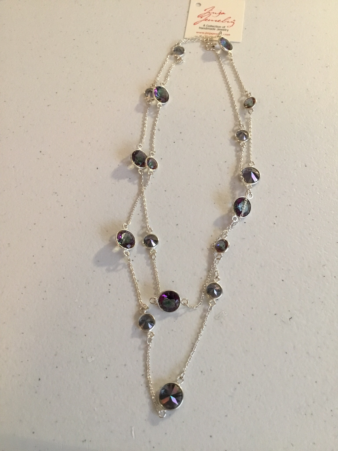 Sterling Silver Handmade Mystic Topaz Necklace