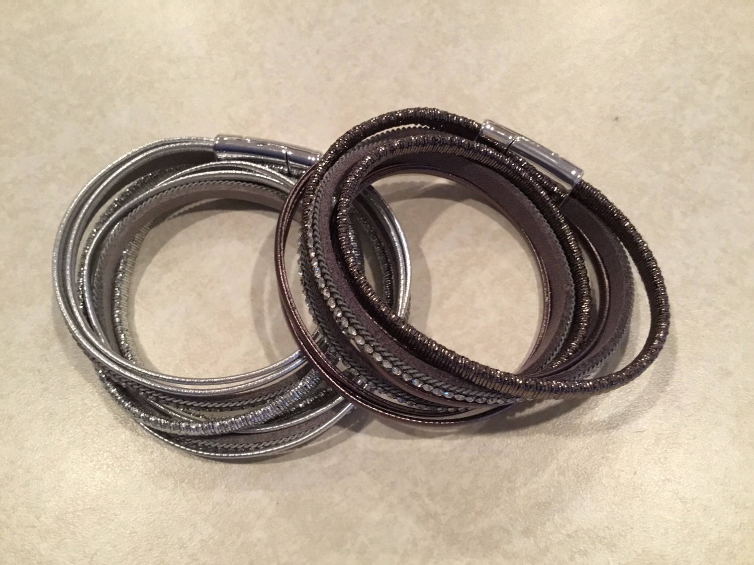 Leather 3 Row wrap Bracelet 