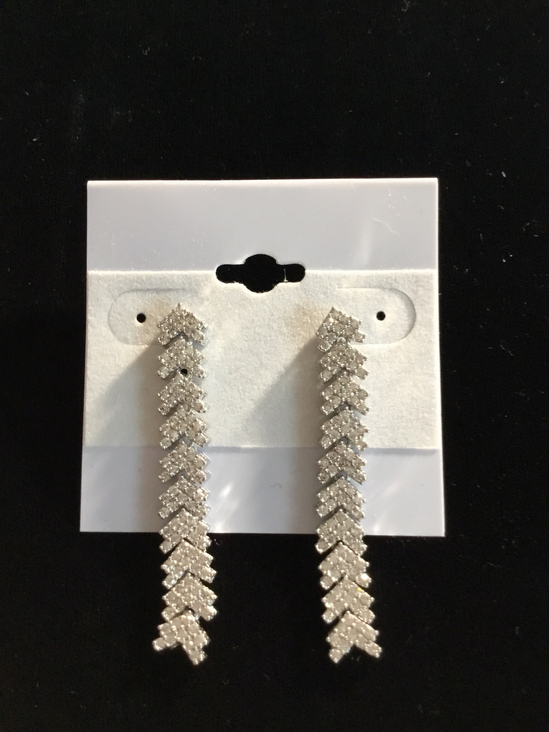 Silver Crystal Arrow Designer Earrings 