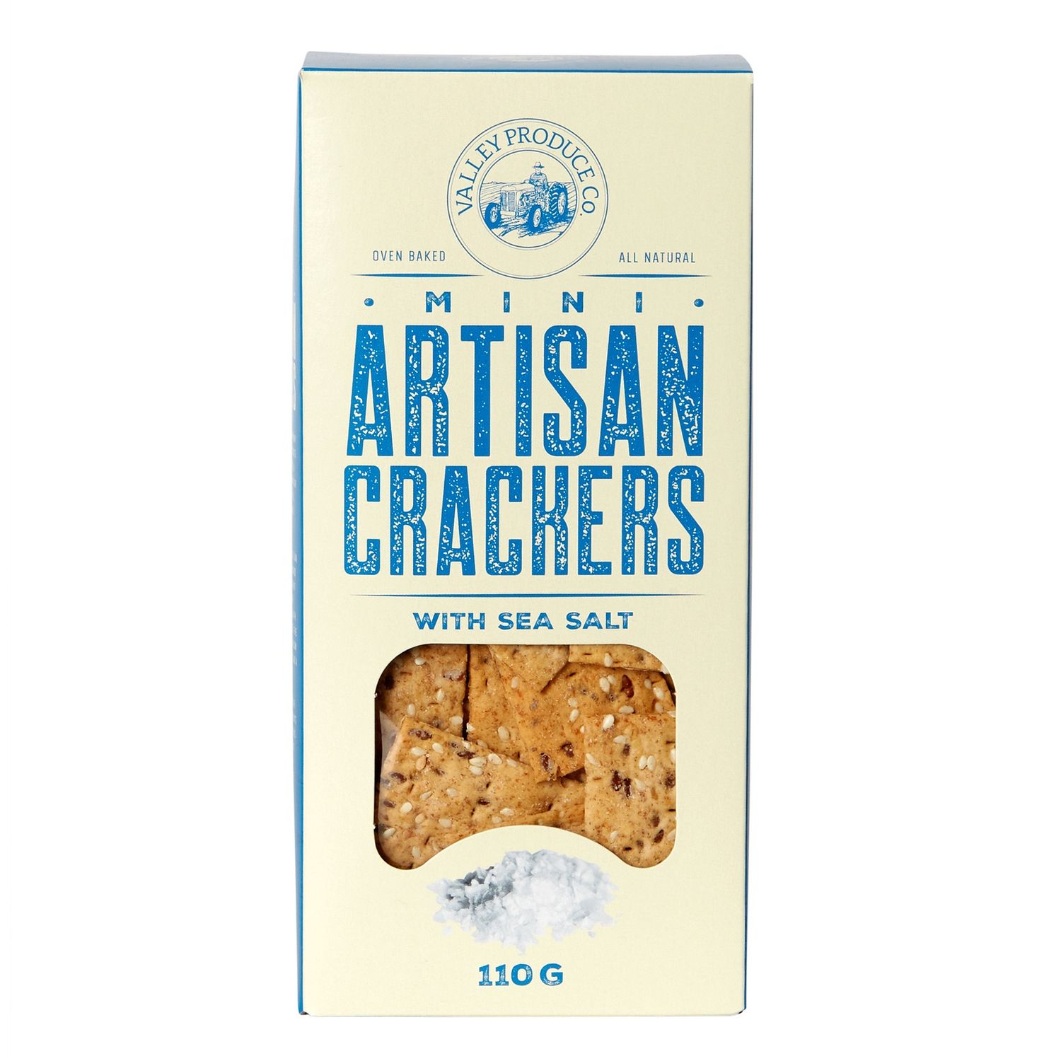 Valley Produce Co Mini Artisan Crackers 110g, Flavour: Sea Salt