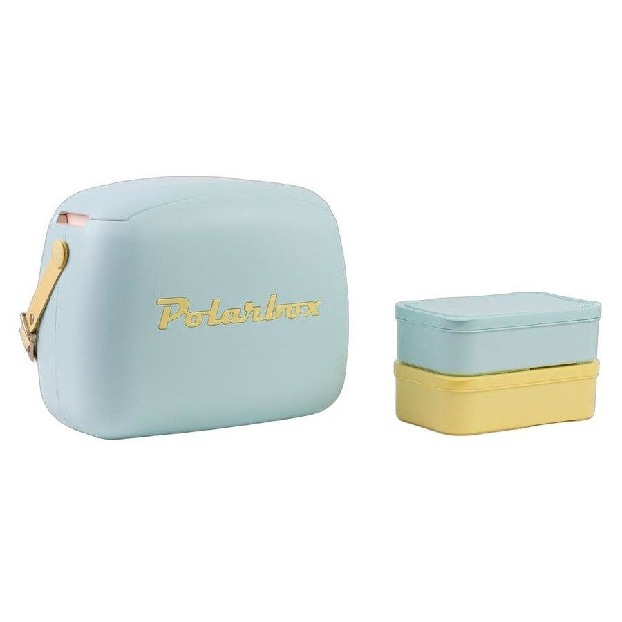 Polarbox Retro Coolers, Colour: Pop Sky Blue/Yellow 6L