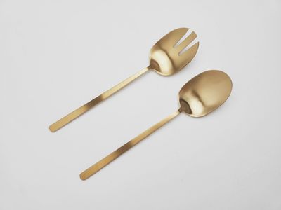 Satin Salad Server Set | Black or Gold