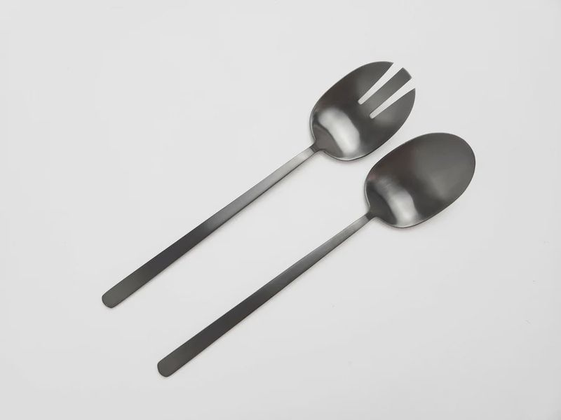 Satin Salad Server Set | Black or Gold