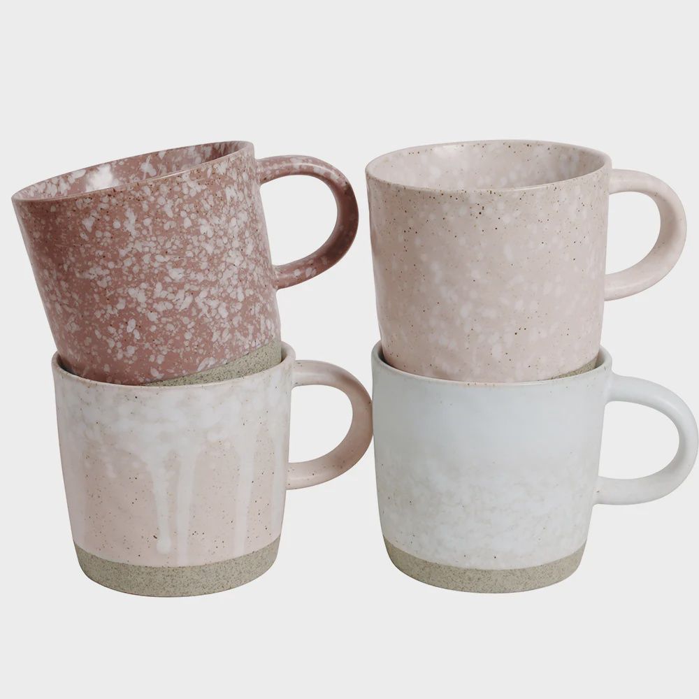 Robert Gordon Strata Mugs – Set of 4, Selections: Strata Mugs Pink 4pk