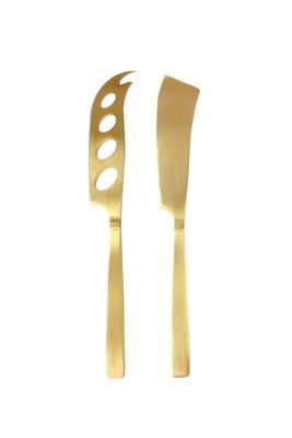 Satin Duo Cheese Knife Set| Black or Gold