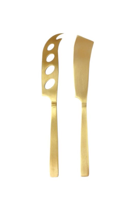 Satin Duo Cheese Knife Set| Black or Gold