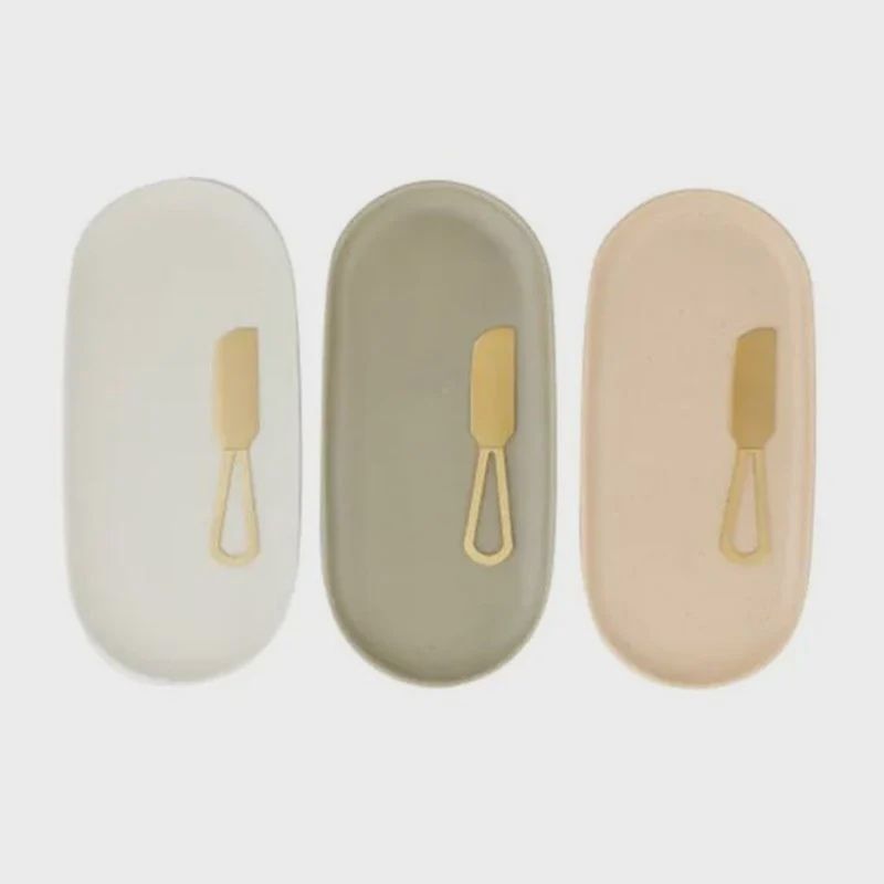 Dawn Serving Platter &amp; Knife Set, Selections: White