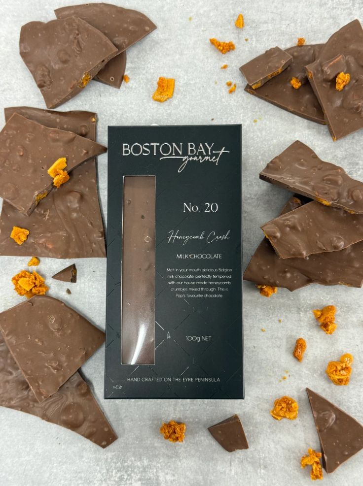 Boston Bay Chocolate Blocks, Selections: Chocolate Block 100g - Milk Honeycomb