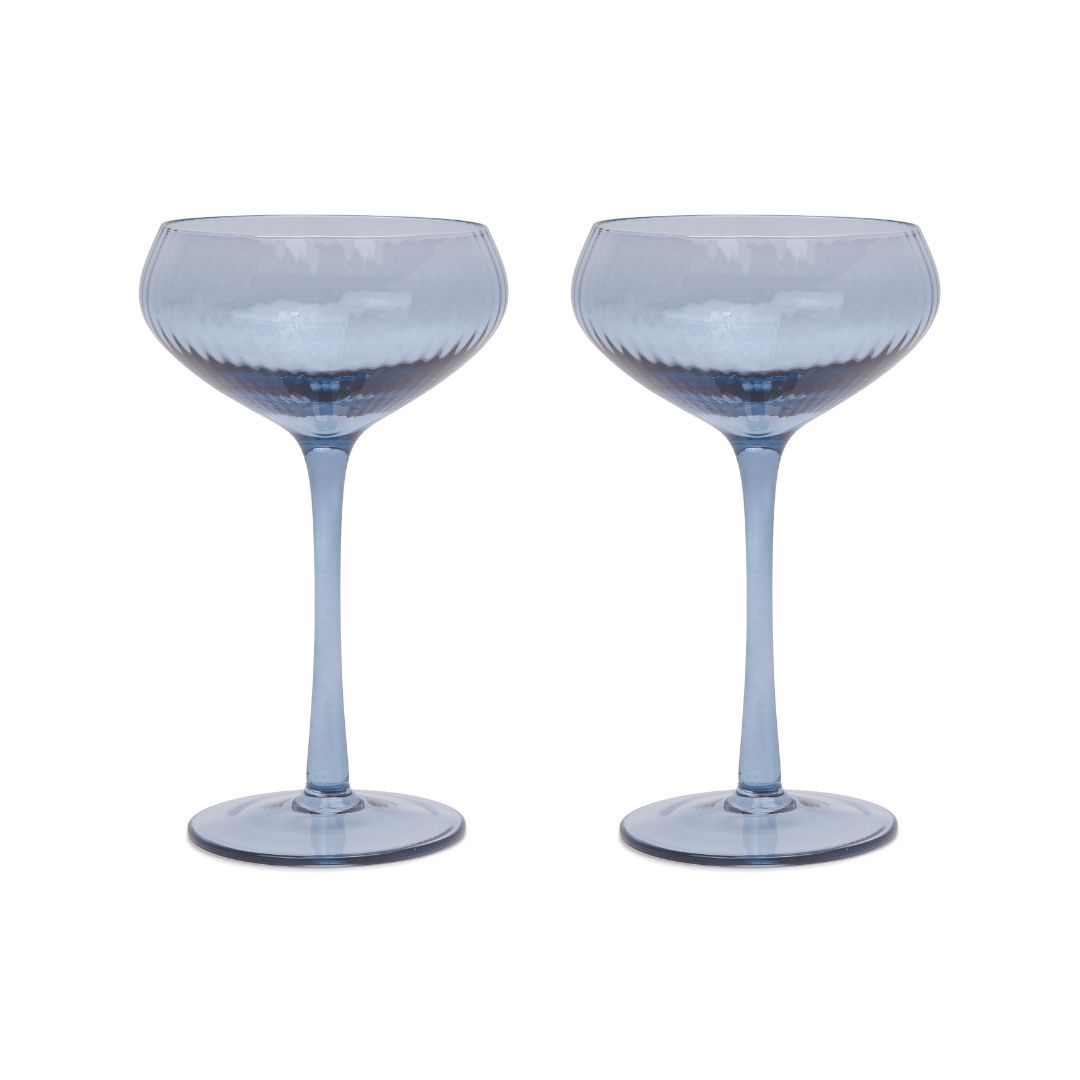 The Lou Coupe Glass – Set of 2 | Assorted Colours, Selections: Blue