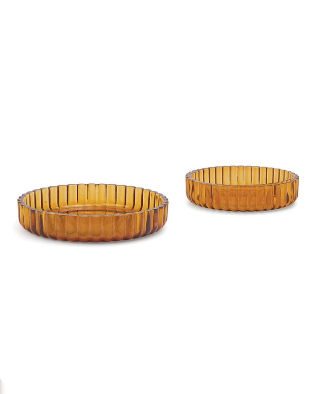 Mookie + Lenny Nesting Rim Bowls – Amber Glass | Set of 2