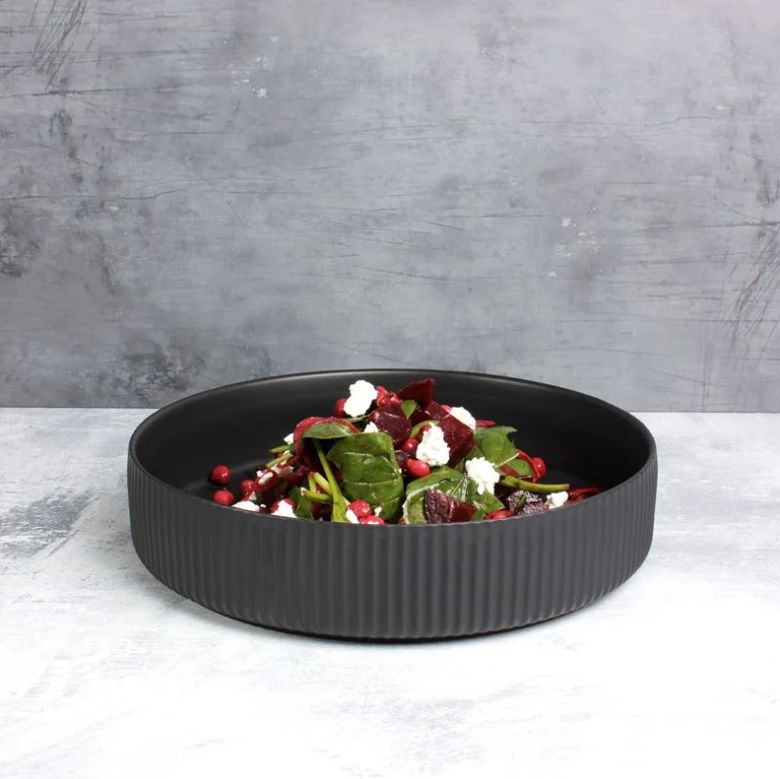 Matte Ceramic Salad Bowl - Black or White