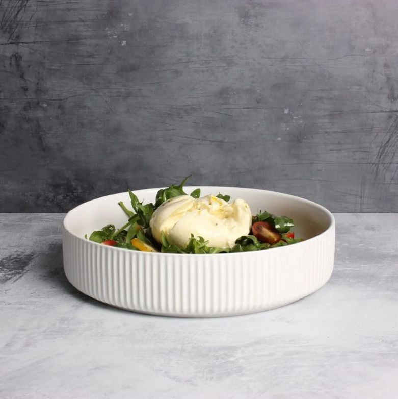 Matte Ceramic Salad Bowl - Black or White