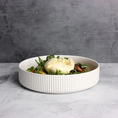 Matte Ceramic Salad Bowl - Black or White