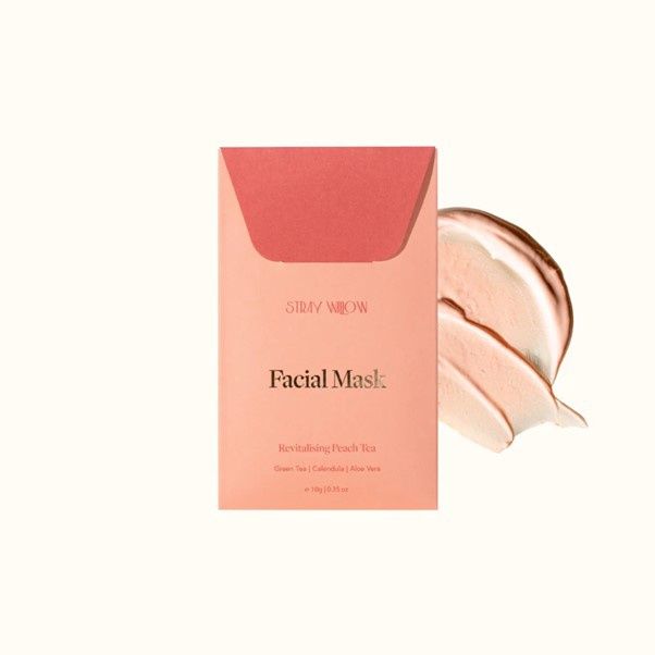 Stray Willow Natural Clay Facial Masks, Variety: Peach Tea
