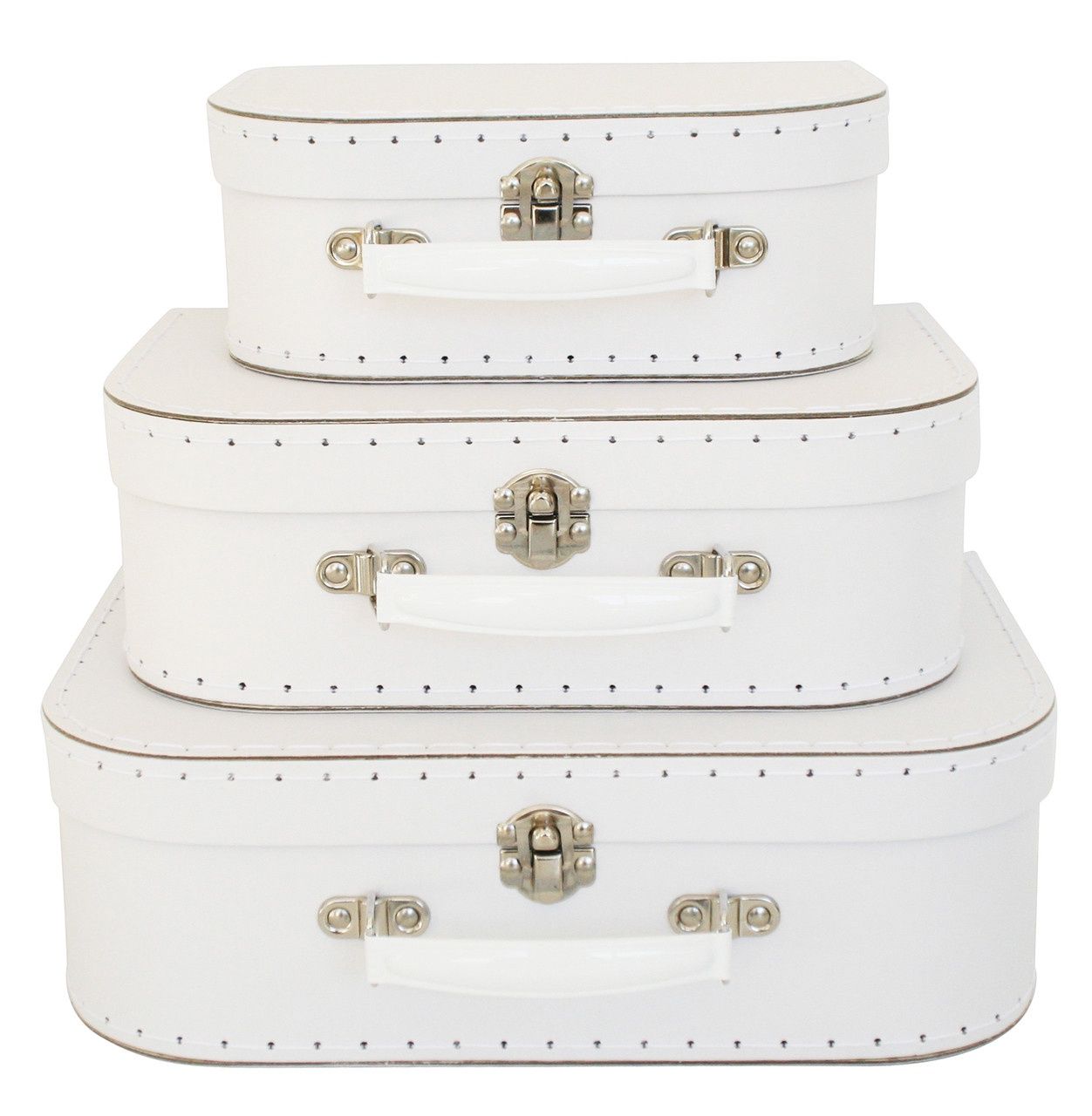 Alimrose Carry Cases, Selections: White and Grey Suitcase Set