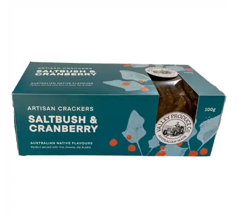 Valley Produce Artisan Cracker 100g- Various, Flavour: Saltbush &amp; Cranberry