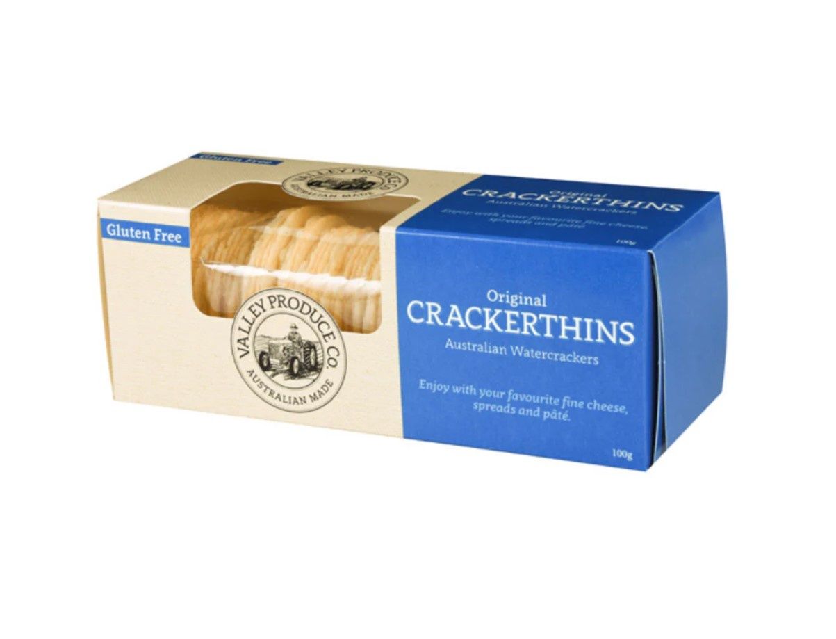 Valley Produce Co. Crackerthins Gluten Free 100g, Flavour: Original