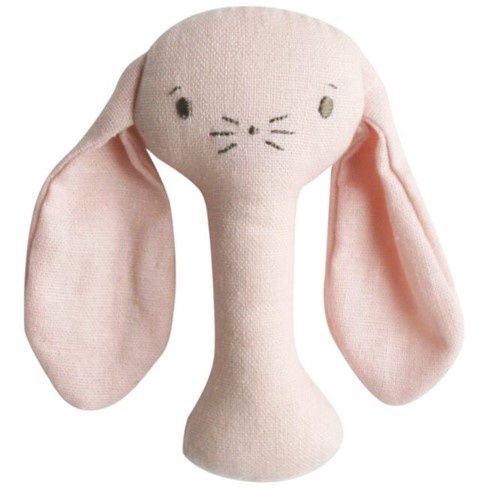 Bobby Bunny Stick Rattle, Colour: Pink Linen