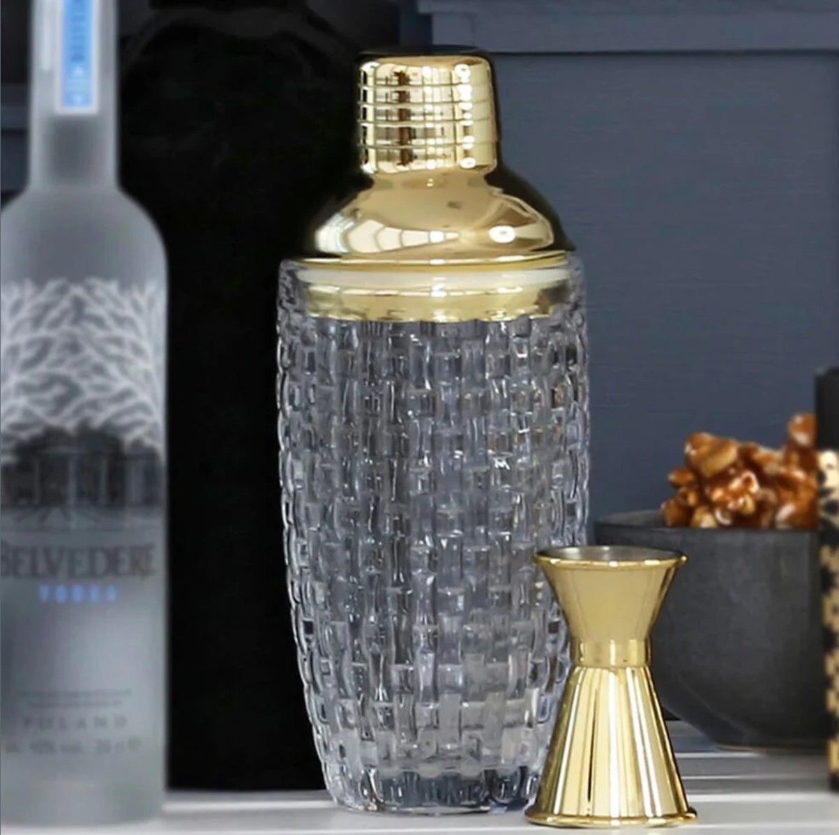 Ryder Cut Glass Cocktail Shaker 8.5x21cm